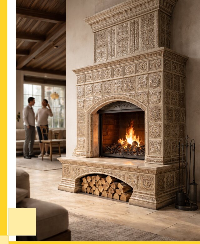 Купить изразцовый камин в Каменске-Шахтинском от 257525 р. | ЭриданКсш