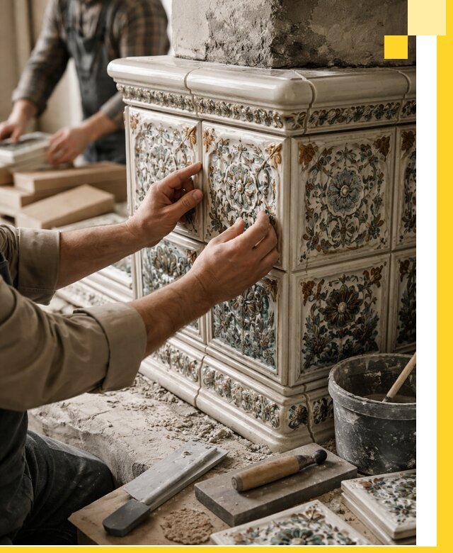 Изразцовые камины под ключ в Каменске-Шахтинском: проект и монтаж