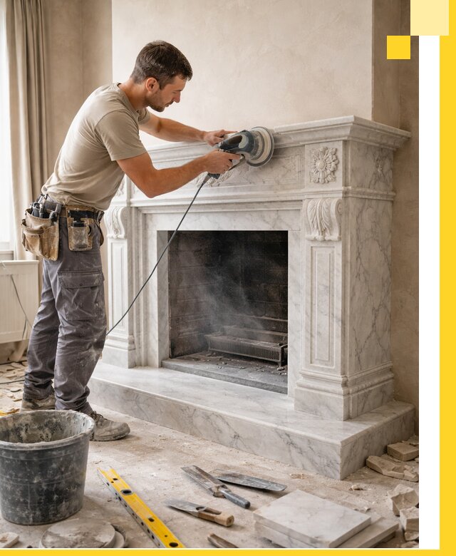 Изготовление и установка мраморных каминов в Каменске-Шахтинском под ключ