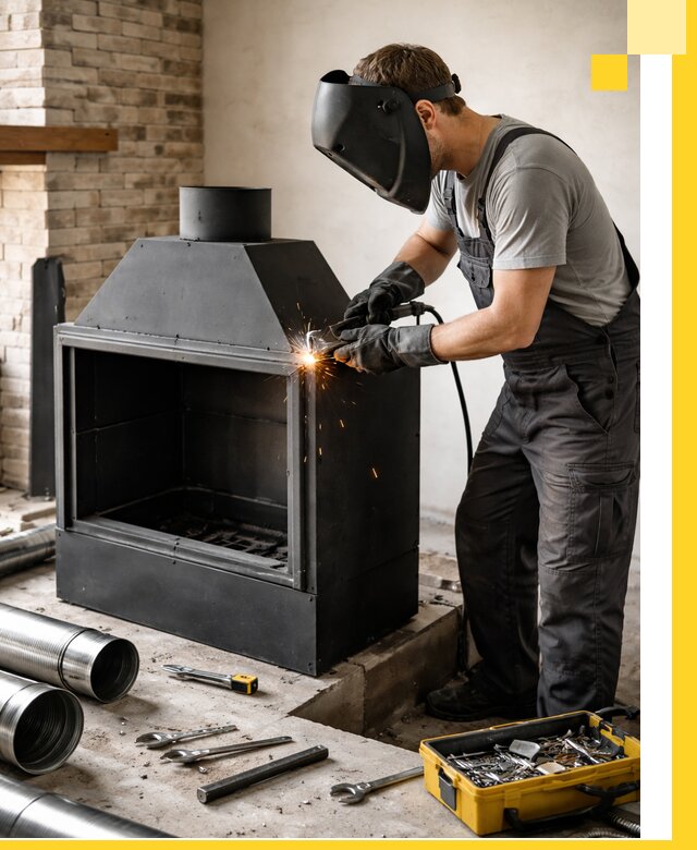 Продажа и установка металлических каминов в Каменске-Шахтинском под ключ