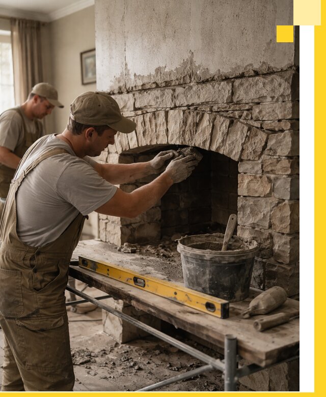 Изготовление каминов под ключ в Каменске-Шахтинском, монтаж и отделка