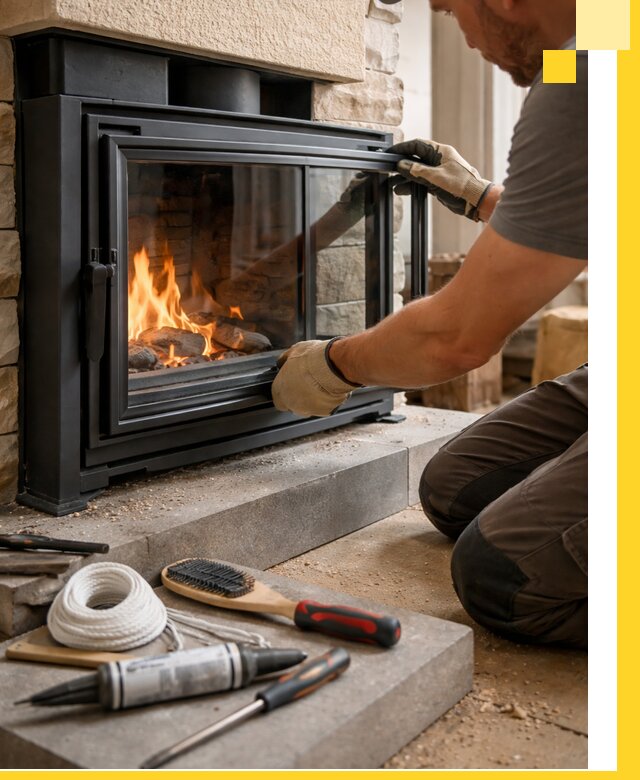 Производство, монтаж и доставка каминов со стеклом в Каменске-Шахтинском