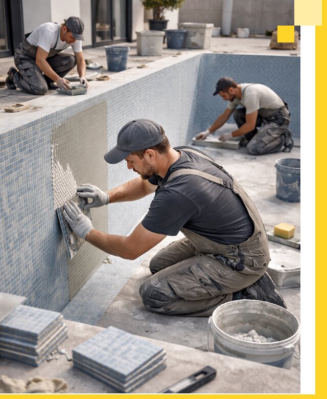 Облицовка бассейнов в Каменске-Шахтинском плитка мозаика гидроизоляция