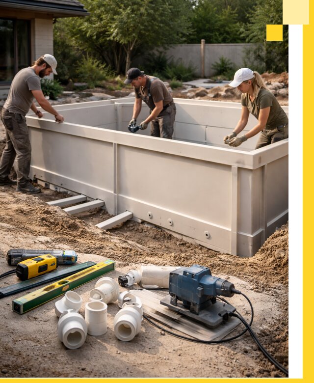 Установка полипропиленовых бассейнов под ключ в Каменске-Шахтинском