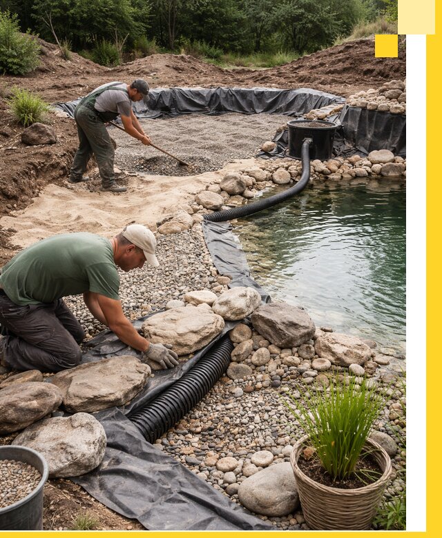Строительство природных бассейнов и озер в Каменске-Шахтинском под ключ