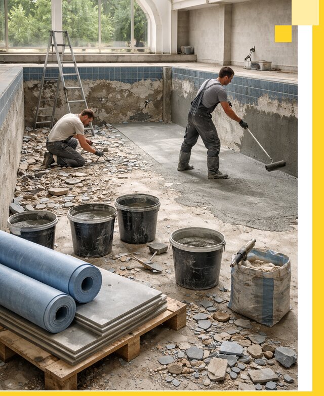 Реконструкция бассейнов в Каменске-Шахтинском: ремонт, гидроизоляция