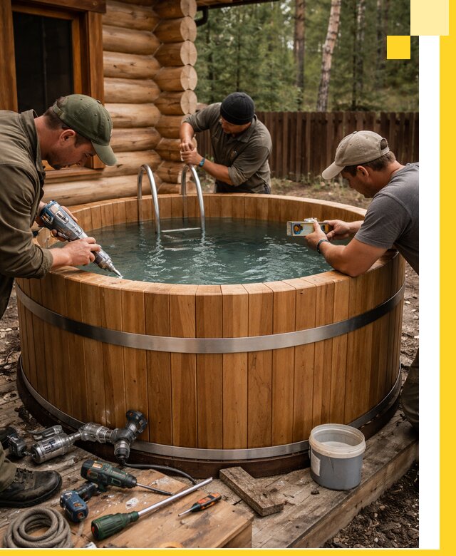 Строительство бань с купелью под ключ и отделкой в Каменске-Шахтинском