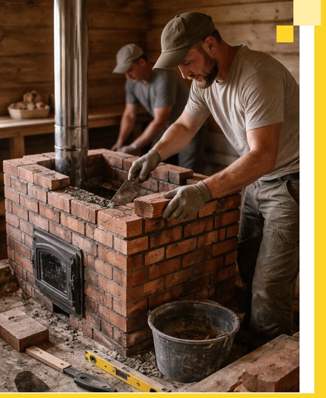 Кирпичные печи для бани под ключ в Каменске-Шахтинском, проект и монтаж