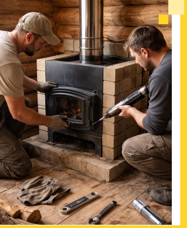 Монтаж и установка печи в бане под ключ с гарантией в Каменске-Шахтинском