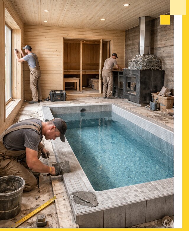 Проект бани с бассейном и сауной в Каменске-Шахтинском под ключ