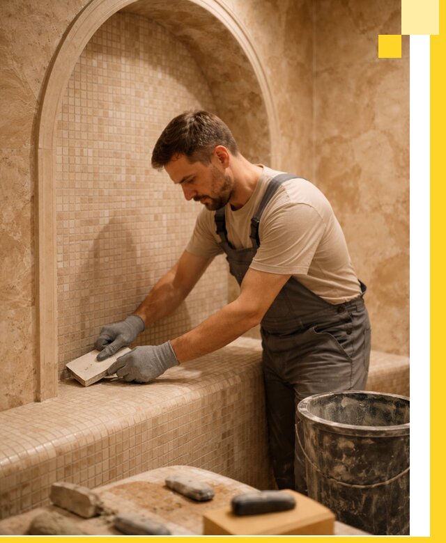 Профессиональная отделка хамамов с мозаикой под ключ в Каменске-Шахтинском