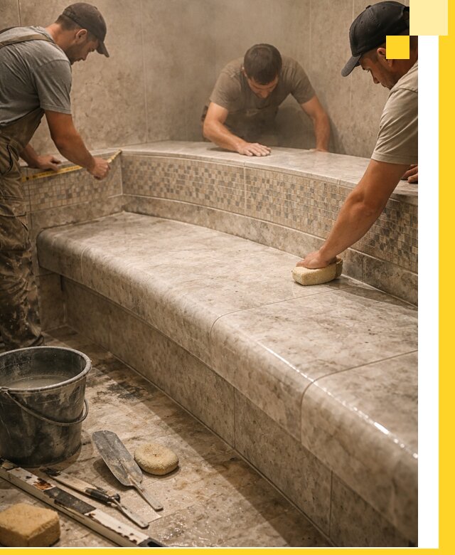 Изготовление и установка сидений для хамама в Каменске-Шахтинском