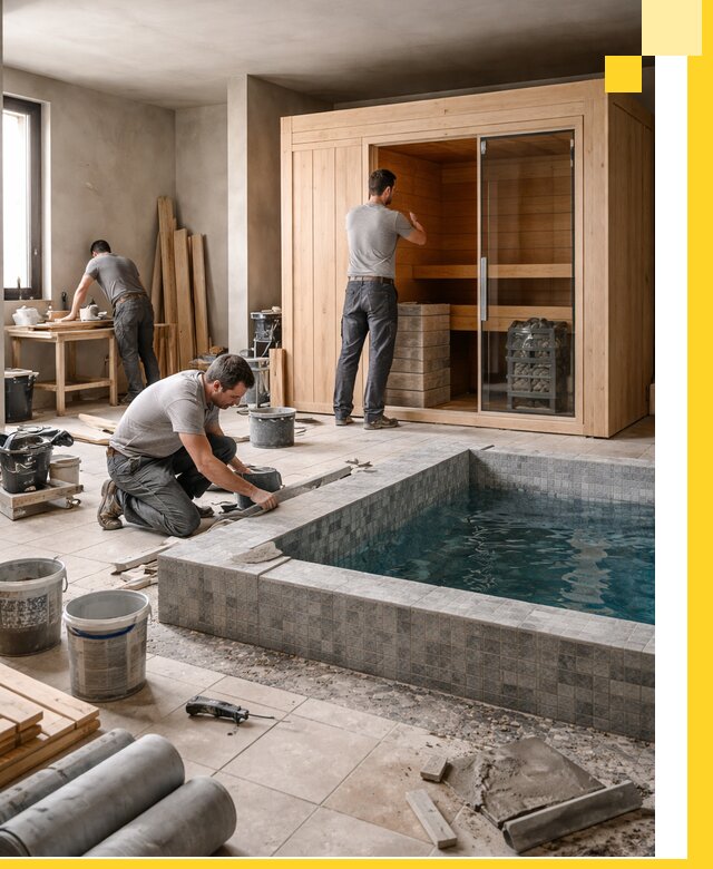 SPA зоны под ключ с бассейном сауной и печью в Каменске-Шахтинском